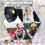 Kinder Spiel Smartwatch Telefon, Kind Armbanduhr Touchscreen Uhr mit Anruf Taschenrechner Taschenlampe Schrittzähler SOS Wecker Kamera, Geschenk für Jungen Mädchen Studenten (Blau)