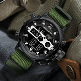 Herrenuhr, Militär Uhr Sport Outdoor, Digitaluhr Herren Chronograph Groß Armbanduhr, LED Wasserdicht Tactical Watch Militär, Herrenuhr Analog Digital mit Wecker Datum Stoppuhr