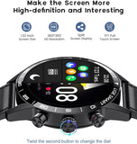 Smartwatch Herren mit Telefonfunktion Fitnessuhr Bluetooth Anruf mit Herzfrequenz Schlafmonitor 5ATM Wasserdicht Sportuhren Armbanduhr für Android iOS Handys, Blau