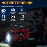 AOKBON Solar Radio Tragbare Radios Kurbelradio Dynamo Radio Wiederaufladbar Notfallradio Mit Powerbank LED Taschenlampe SOS Alarm Für Ourdoor Notfall