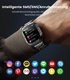 Smartwatch Herren mit Telefonfunktion,1.85" Fitnessuhr mit SpO2/Herzfrequenz Monitor,Blutdruckmessgerät,123 Sportmodi,Mehrsprachig,IP67 Wasserdicht Smart Watch für Android iOS Grau