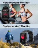 Smartwatch mit Telefonfunktion,Smartwatch für Damen Herren HD-Touch Screen Fitnessuhr mit SpO2-Überwachung Pulsuhr Schlafmonitor Schrittzähler Uhr Multi Trainingsmodi für Android iOS