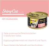 GimCat ShinyCat Kitten in Jelly Hühnchen - Nassfutter mit Fleisch und Taurin für junge Kätzchen - 24 Dosen (24 x 70 g)