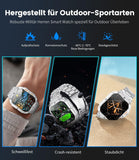 Smartwatch Herren mit Telefonfunktion, 1,96'' HD Touchscreen,5ATM Wasserdicht,100+ Sportmodi Sportuhr mit Herzfrequenz/SpO2/Schlafmonitor/Schrittzähler,400mAh Große Akku Smartwatch Android iOS Silber