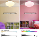 Smart LED Deckenleuchte, 20W 1500LM RGB+CW 2700-6500K Farbambiente, APP or Sprachsteuerungs Deckenleuchte, kompatibel mit Alexa und Google Home, für Schlafzimmer, Wohnzimmer oder Badezimmer