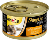 GimCat ShinyCat in Jelly Thunfisch mit Hühnchen - Nassfutter mit Fisch und Taurin für Katzen - 24 Dosen (24 x 70 g)