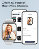 Smartwatch mit Telefonfunktion,Smartwatch für Damen Herren HD-Touch Screen Fitnessuhr mit SpO2-Überwachung Pulsuhr Schlafmonitor Schrittzähler Uhr Multi Trainingsmodi für Android iOS