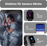 Fitness Tracker, Smartwatch mit Telefonfunktion, Armband Uhr mit Pulsuhr Schrittzähler Schlafüberwachung Blutsauerstoff,1,83' Touchscreen 20 Sportmodi für Damen Herren