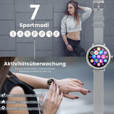 Smartwatch Damen, Fitness Tracker IP67 Wasserdicht, Fitnessuhr mit Aktivitätstracker Pulsuhr Stoppuhr Schlafmonitor Schrittzähler Uhr, Smartwatch für Android iOS