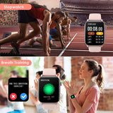 Smartwatch 1,69" Großes Display Fitness Tracker Uhr Outdoor Sportuhr für iOS und Android, IP68 Wasserdicht Herzfrequenz Schrittzähler Schlafanalyse Rosa