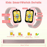 Smartwatch Kinder - 1.68'' Uhr Telefon für Mädchen Jungen mit Anruf, SOS, 18 Spiele, Musik, Kamera, Wecker, Taschenlampe, Kinderuhr Telefonieren Smart Watch Kids Geschenk