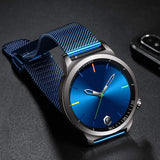 Mens Watch Waterproof Stainless Steel Mesh Minimalist Black Watches for Men Simple Design Fashion Business Dress Casual Analogue Quartz Wrist Watches