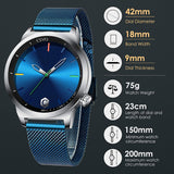 Mens Watch Waterproof Stainless Steel Mesh Minimalist Black Watches for Men Simple Design Fashion Business Dress Casual Analogue Quartz Wrist Watches