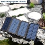 Solar Powerbank 25000mAh Tragbare Solar Ladegerät mit 4 Solarpanels, Outdoor wasserfester externer Akku mit 2 USB Ports für Smartphones, Tablets  ÖZENSAAT