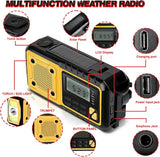 AOKBON Solar Radio Tragbare Radios Kurbelradio Dynamo Radio Wiederaufladbar Notfallradio Mit Powerbank LED Taschenlampe SOS Alarm Für Ourdoor Notfall