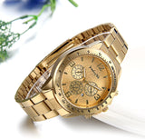 Herren Armbanduhr, Business Casual Skelett mechanische Mechanik Uhr mit Edelstahl Armband, Gold Farben ÖZENSAAT