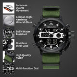 Herrenuhr, Militär Uhr Sport Outdoor, Digitaluhr Herren Chronograph Groß Armbanduhr, LED Wasserdicht Tactical Watch Militär, Herrenuhr Analog Digital mit Wecker Datum Stoppuhr