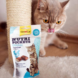 GimCat Nutri Pockets Dental - Knuspriger Katzensnack mit cremiger Füllung und funktionalen Inhaltsstoffen - 1 Beutel (1 x 60 g)