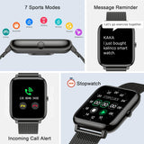 Smartwatch, 1.4 Zoll Touch-Farbdisplay mit personalisiertem Bildschirm,Armbanduhr mit Blutdruckmessung,Herzfrequenz,Schlafmonitor, Sportuhr IP67 Wasserdicht Schrittzähler für Damen Herren