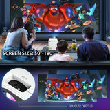 Heimkino Beamer mit Tragbarem Griff, Beamer Full HD 8000 Lumens, Mini Beamer Unterstützt 1080P Full HD, 180'' Heim/Berufsbeamer Kompatibel mit Laptop/HDMI/USB/TV Stick/TF/AV/PS4/PPT