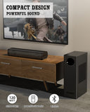 Soundbar mit Subwoofer Kabellos, Soundbar für TV Geräte PC Klein 120W drahtlose, 2.1-Kanal Surround Heimkino Soundsystem