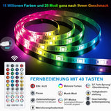 LED Strip Music-Sync LED Streifen RGB Lichtband Band mit Fernbedienung LED Leiste, Timer-Einstellung, Farbwechsel Led Lichterkette für Haus Party 10 Meter