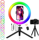 Ringlicht mit Stativ und Handyhalter, 10-Zoll-Selfie-Ringlichter für Make-up, Live-Streaming, Tiktok, YouTube-Video, dimmbares LED-Kreislicht mit Fernbedienung