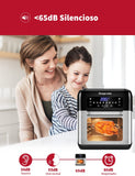 Heißluftfritteuse 10L, Heissluftfriteuse XXL, All-in-1-Airfryer heißluftbackofen, LED-Touchscreen, Friteuse, Grillen, Braten, 5 Zubehörteile und Kochbuch, BPA- und PFOA-frei