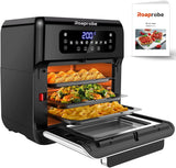 Heißluftfritteuse 10L, Heissluftfriteuse XXL, All-in-1-Airfryer heißluftbackofen, LED-Touchscreen, Friteuse, Grillen, Braten, 5 Zubehörteile und Kochbuch, BPA- und PFOA-frei