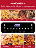 Heißluftfritteuse 10L, Heissluftfriteuse XXL, All-in-1-Airfryer heißluftbackofen, LED-Touchscreen, Friteuse, Grillen, Braten, 5 Zubehörteile und Kochbuch, BPA- und PFOA-frei