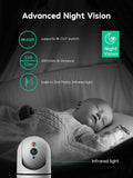 Baby Kamera, 1080P WLAN Überwachungskamera Innen ip Haustier Kamera mit Zwei-Wege-Audio und Nachtsicht, uberwachungskamera Uterstützt Bewegungserkennung, App Kontrolle mit Alexa, Google Home