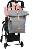 Wickeltasche Rolltop Wickelrucksack Groß Kapazität Rucksack Multifunktional Babytasche mit Wickelauflage Schnullerhalter Kühltasche Isoliertaschen und Kinderwagengurte für Mama und Papa