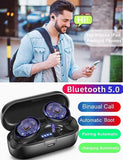 2022 Bluetooth-Kopfhörer, Bluetooth 5.0 Wireless-Ohrhörer in Ear Stereo Sound Mikrofon Mini Wireless Earbuds mit Kopfhörer und tragbarem Ladekoffer für iOS Android PC