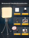 3000mAh Videokonferenz Licht Beleuchtung Set, LED Videoleuchte USB C Kabel Wiederaufladbar, Dimmbare Video Licht Ringlicht Webcam für Live-Streaming, Fernunterricht, Fotografie, Vlogging