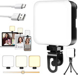 3000mAh Videokonferenz Licht Beleuchtung Set, LED Videoleuchte USB C Kabel Wiederaufladbar, Dimmbare Video Licht Ringlicht Webcam für Live-Streaming