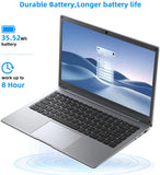 Notebook 14 Zoll, Intel Celeron N4000 #Laptop mit Windows 11, 12GB LPDDR4 256GB SSD, Intel UHD 600, FHD 1920x1080P, 2,4G+5G WLAN, BT4.0, USB 3.0