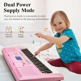 61 Keys Keyboard Piano Set, Electronic Keyboard Digital Piano, Pink, ÖZEN SAAT