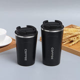 Thermobecher, Edelstahl Isolierbecher, Kaffeebecher to go, Doppelwandig Reisebecher, 510ml Thermobecher- Isolierbecher mit Auslaufsicher Deckel, Hält 6h Heiß, 12h Kalt