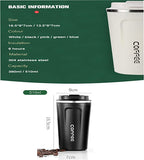 Thermobecher, Edelstahl Isolierbecher, Kaffeebecher to go, Doppelwandig Reisebecher, 510ml Thermobecher- Isolierbecher mit Auslaufsicher Deckel, Hält 6h Heiß, 12h Kalt