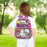 Kinder Schulrucksack, Jungen Mädchen 3 in 1 Transparente Grundschultasche Set PVC Rucksack mit Lunchbag und Federmäppchen wasserdichte leichte Schülertasche für Studien- und Arbeitsreisen