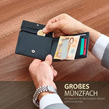 Geldbörse mit Geldklammer Geldbeutel Männer Helsinki Portemonnaie Wallet Portmonaise Herren Geldtasche Portmonee RFID Kreditkartenetui Brieftasche Kartenetui Geldclip Carbon Etui 