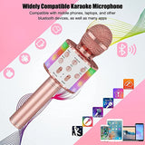 Karaoke Mikrofon Bluetooth Mikrofon Kinder Kabellos mit LED-Leuchten Kinder Geschenk Spielzeug Stimme Verzerrung Mikrofon mit Lautsprecher, kompatibel mit Android, iOS, PC; ÖZEN SAAT