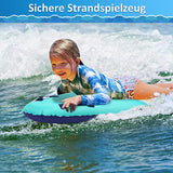 Aufblasbares Bodyboard mit Griffen, Surfbrett Kinder Aufblasbar, Schwimmendes Surfbrett, Mini-Schwimmhilfe, Surfbrett für Kinder