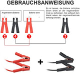 12/24 Volt Starthilfekabel, 2x4m 500AMP Starthilfekabel für Autobatterie, mit Überspannungsschutz, für Auto, LKW, Motorrad; ÖZEN SAAT