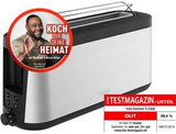 Langschlitz-Toaster | 7 Bräunungsstufen | 1000 Watt | Integrierter Brötchenaufsatz | Elegantes Design | Schwarz/ Edelstahl; ÖZEN SAAT