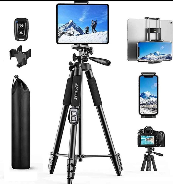 Handy Stativ, 2023 Upgrade 165cm / 65" Kamera Stativ für Smartphone iPad, 360° Drehung Tragbar Tripod mit Fernauslöser Kompatibel für Tablet, Alle Handy, iPhone, Samsung, Camera, Gopro