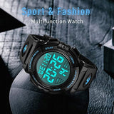 Digital Herren Uhren - Sport Outdoor Armbanduhr 5 ATM wasserdichte Uhren mit Wecker/Kalender/Stoppuhr/Stoßfest