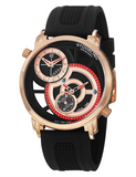 Stuhrling Original Men's 503.334614 Symphony Eclipse Horizon Swiss Quartz Dual Time Rose Tone Watch